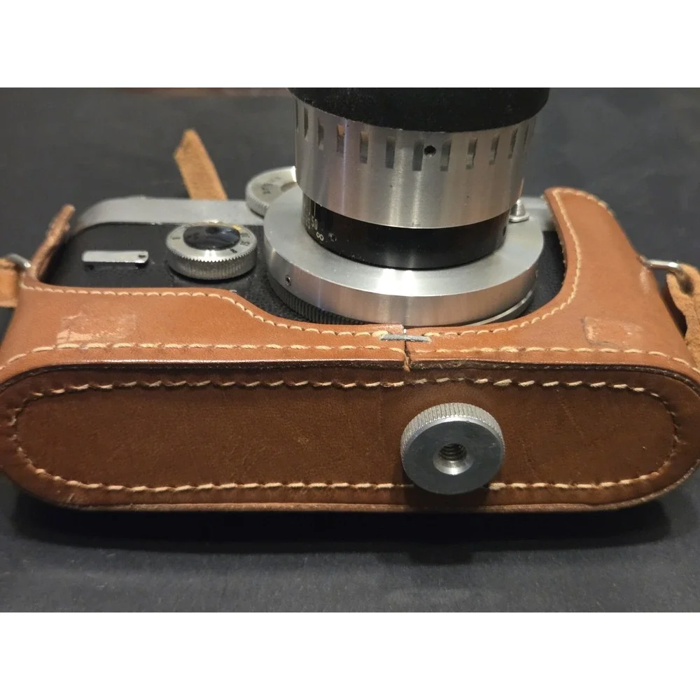 Vintage Argus C44 35mm Film Camera w/California Saddle Leather Case, EX+